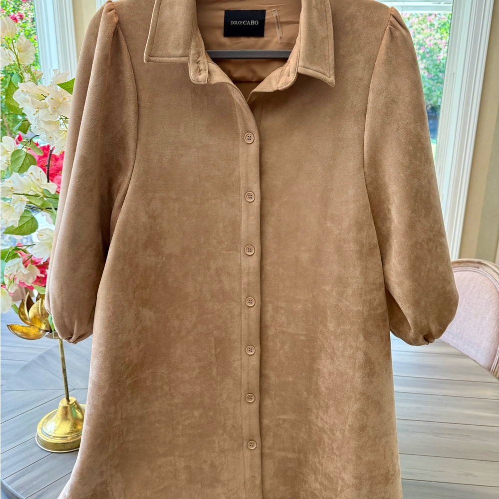 Dolce Cabo Tan faux suede Women's dress